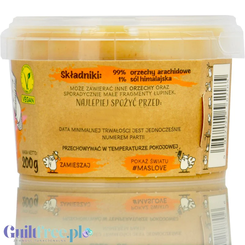 Maslove Arachidowe z Solą Himalajską 200g mielone masło orzechowe 100% orzechy - Image 2