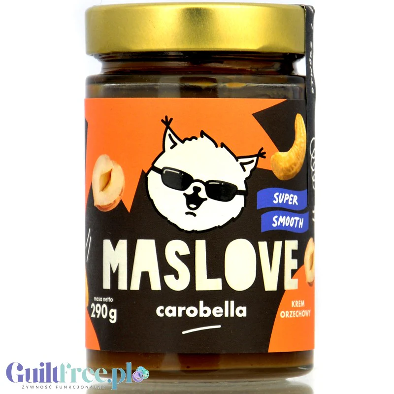 MasLove Carobella Super Smooth - krem z 3 orzechów z karobem i daktylami bez dodatku cukru