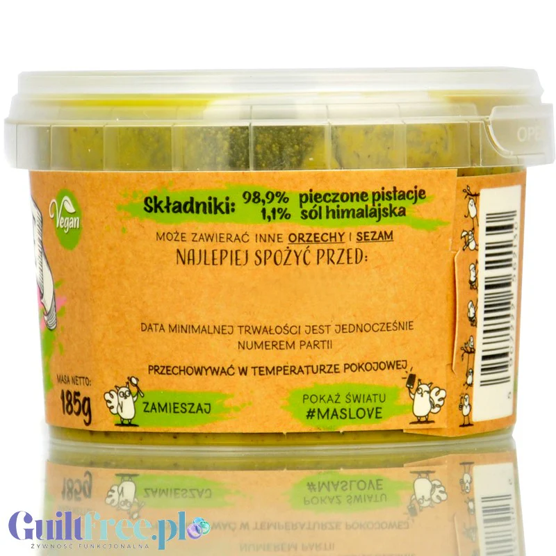 Maslove Pieczone Pistacje z Solą Himalajską 185g miazga bez dodatku cukru - Image 2
