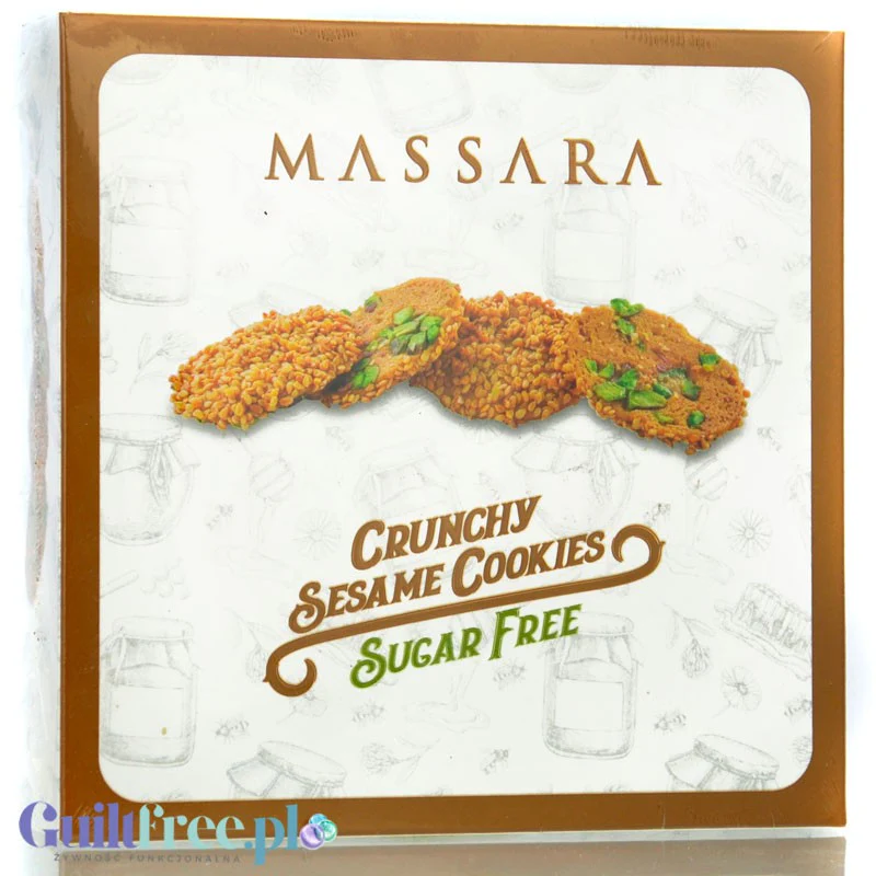 Massara Crunchy Sesame Cookies - tureckie ciastka sezamowe bez cukru z pistacjami i cashew