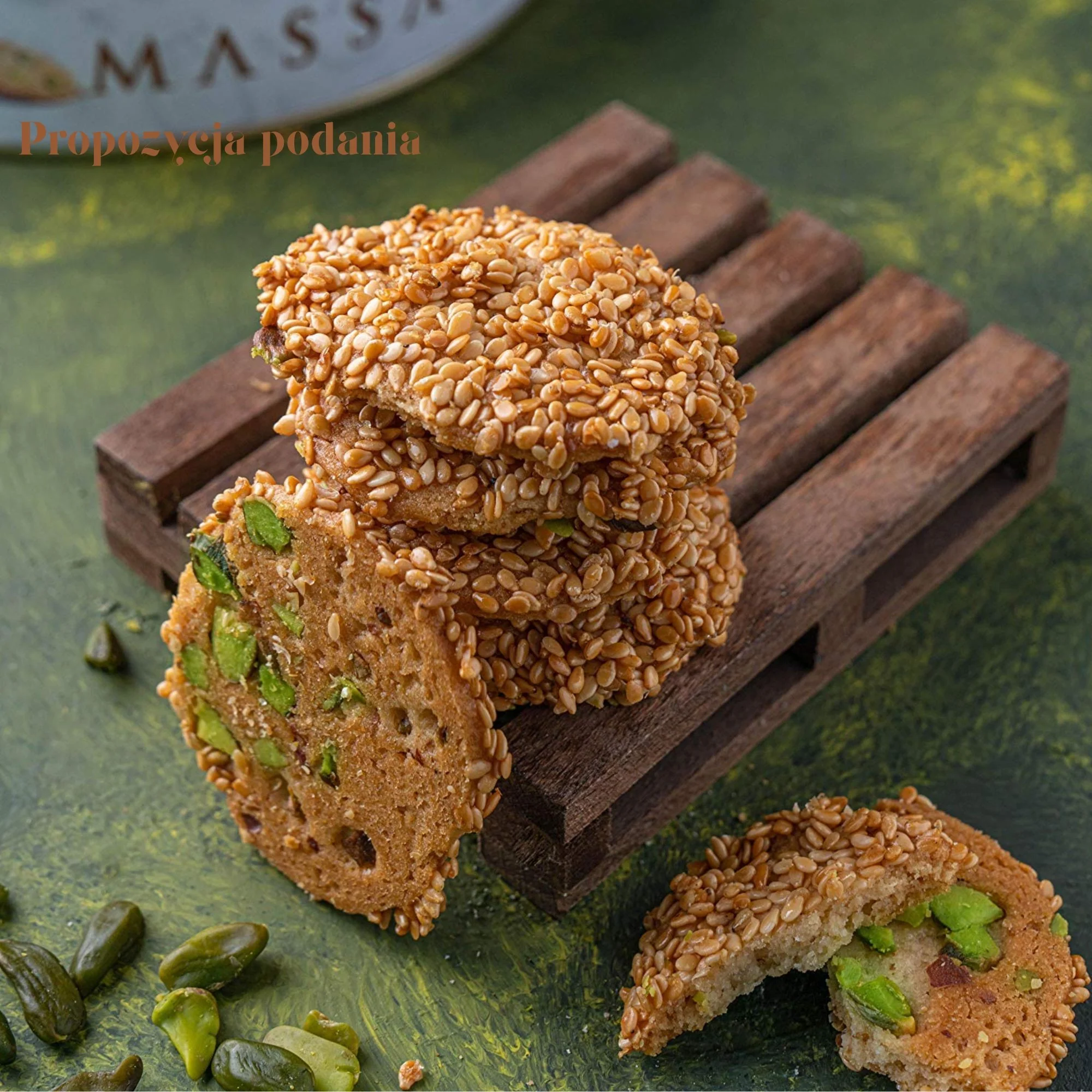 Massara Crunchy Sesame Cookies - tureckie ciastka sezamowe bez cukru z pistacjami i cashew - Image 3
