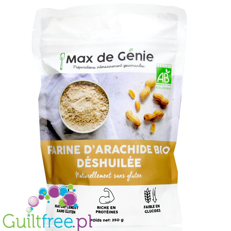Max De Génie BIO Farine d'arachide - organiczna odtłuszczona mąka z prażonych orzechów ziemnych