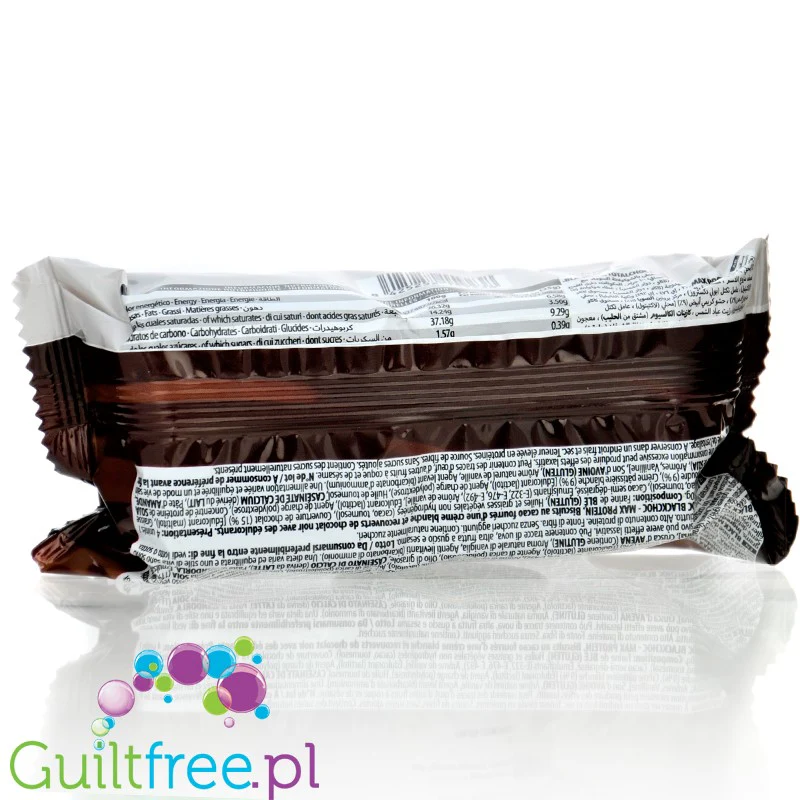 MAX Protein Black Max Cookies Total Choc - proteinowe ciastka z mlecznym kremem w polewie czekoladowej, bez cukru - Image 3