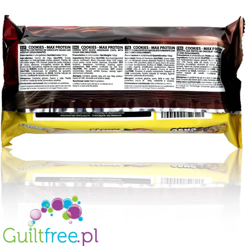 MAX Protein Cookies Black Choc - białkowe herbatniki z ciemną czekoladą bez oleju palmowego z MCT - Image 2