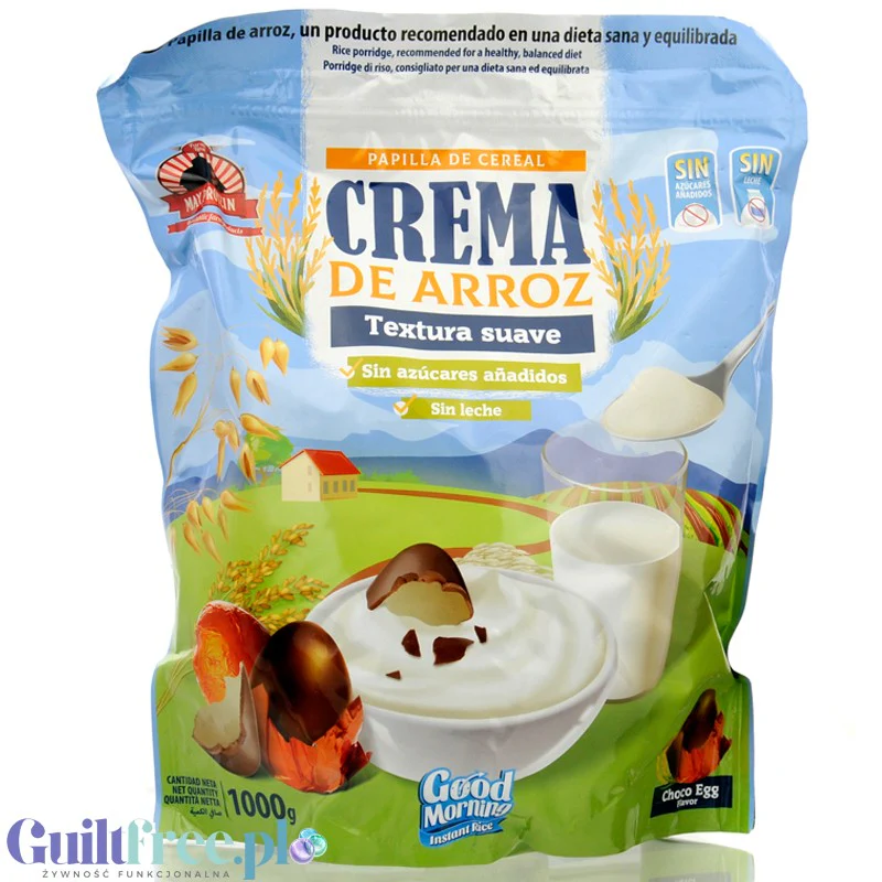 Max Protein Crema de Arroz, Choco Egg 1kg - kleik ryżowy bez cukru, regeneracyjny posiłek treningowy