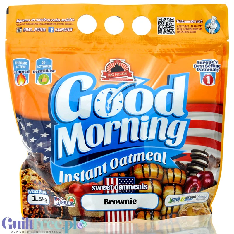 Max Protein Good Morning Oatmeal Brownie 1,5kg owsianka instant o smaku ciasta czekoladowego