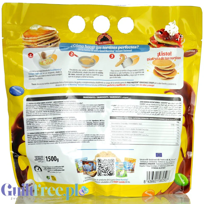Max Protein Good Morning Oatmeal Lacasitos 1,5kg - owsianka instant, smak czekoladowych drażetek - Image 2
