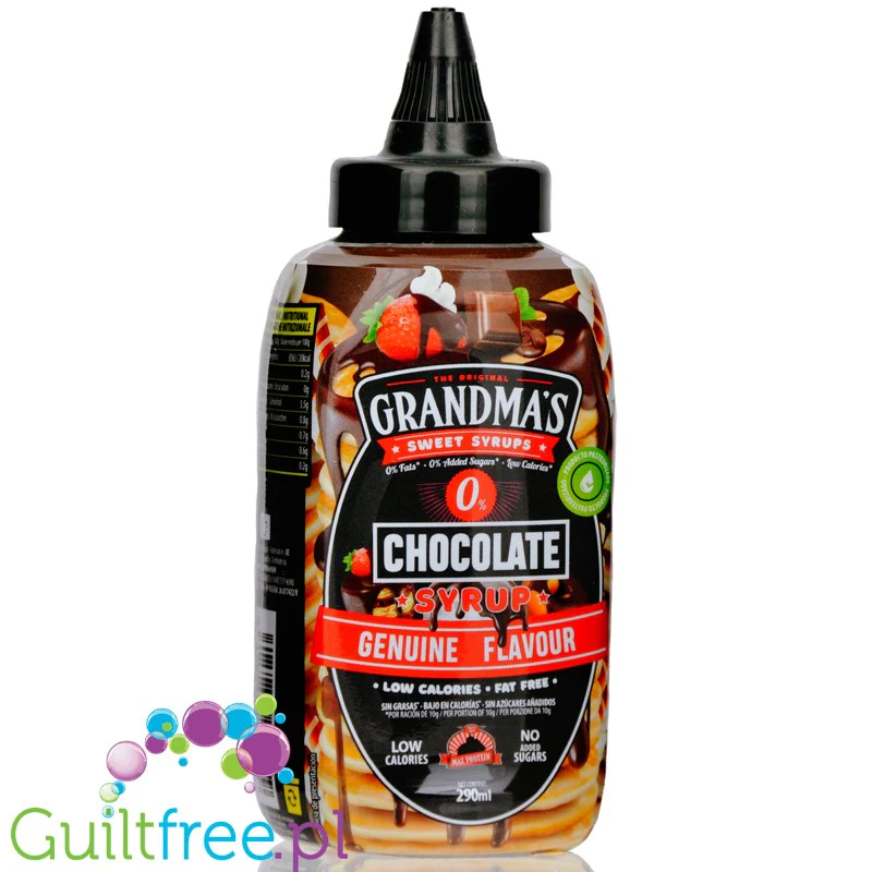 Max Protein Grandma's Sweet Chocolate Syrup - kremowa polewa bez cukru, 20kcal w 100ml