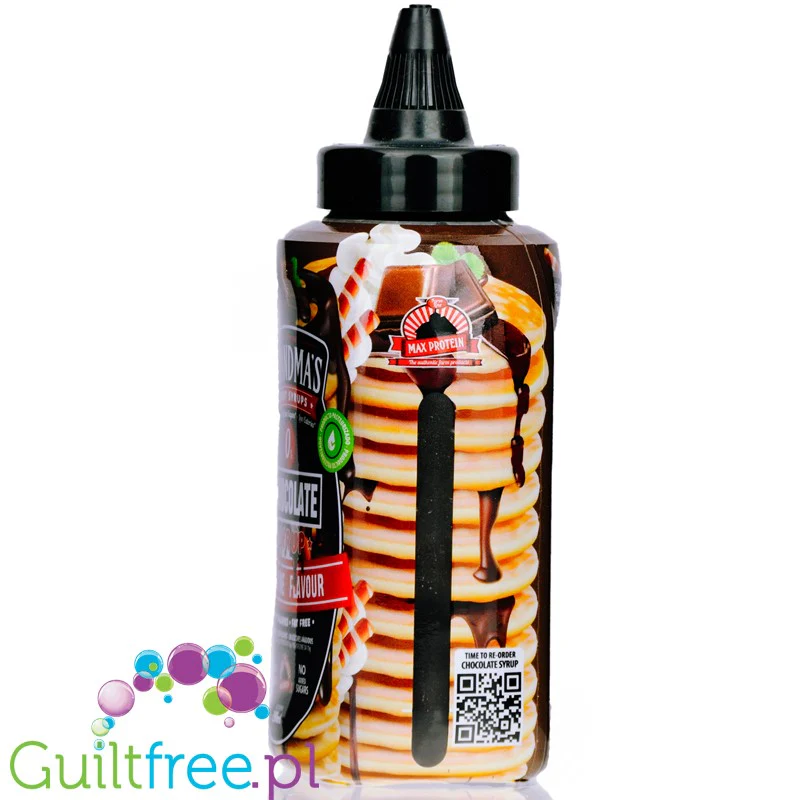 Max Protein Grandma's Sweet Chocolate Syrup - kremowa polewa bez cukru, 20kcal w 100ml - Image 2
