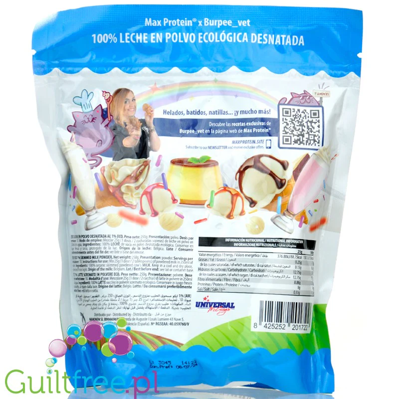 Max Protein Leche en Polvo 1% Grasa - ekologiczne odtłuszczone mleko w proszku 1% tłuszczu, niegranulowane - Image 2