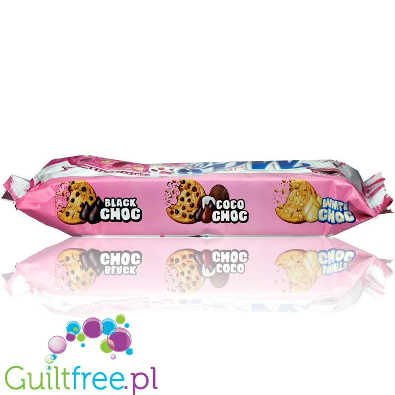 MAX Protein Cookies Pink & White - proteinowe ciastka bez oleju palmowego z białą czekoladą i malinami, z MCT - Image 2