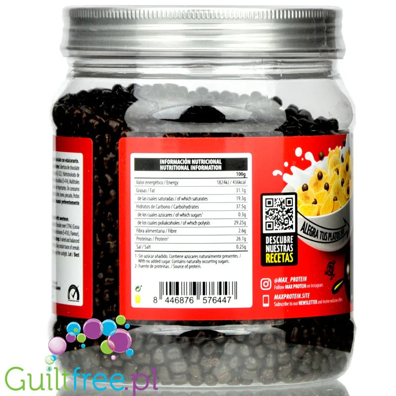 MAX Protein Pops Dark Chocolate 0,5kg - kulki proteinowe w polewie z ciemnej czekolady - Image 3