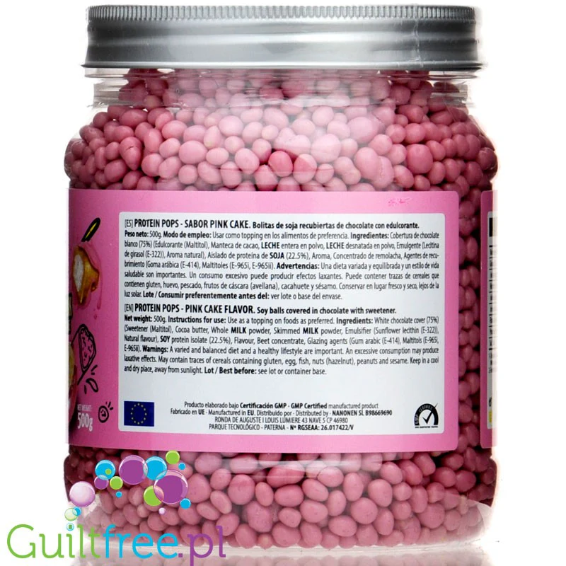 Max® Protein Pops Pink Cake 0,5kg - kulki proteinowe w polewie z czekolady bez cukru - Image 3