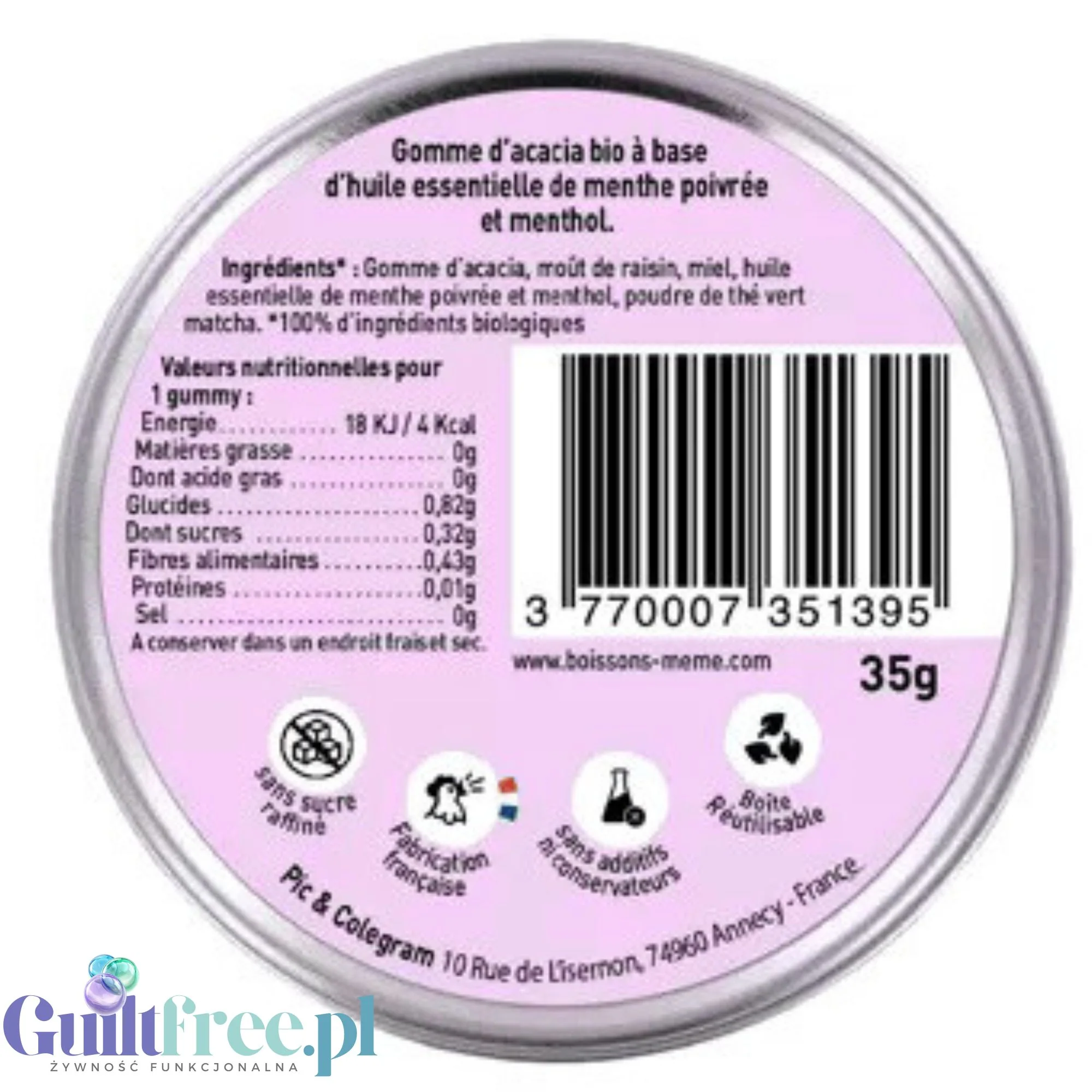 Me-Me Gummies, Gomme d'acacia Gingembre - naturalne żelki akacjowe z miodem, imbirem i matcha - Image 3