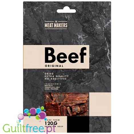 Meat Makers, Beef Jerky Original Hot, pikantna suszona wołowina 10g białka & 70kcal - Image 2