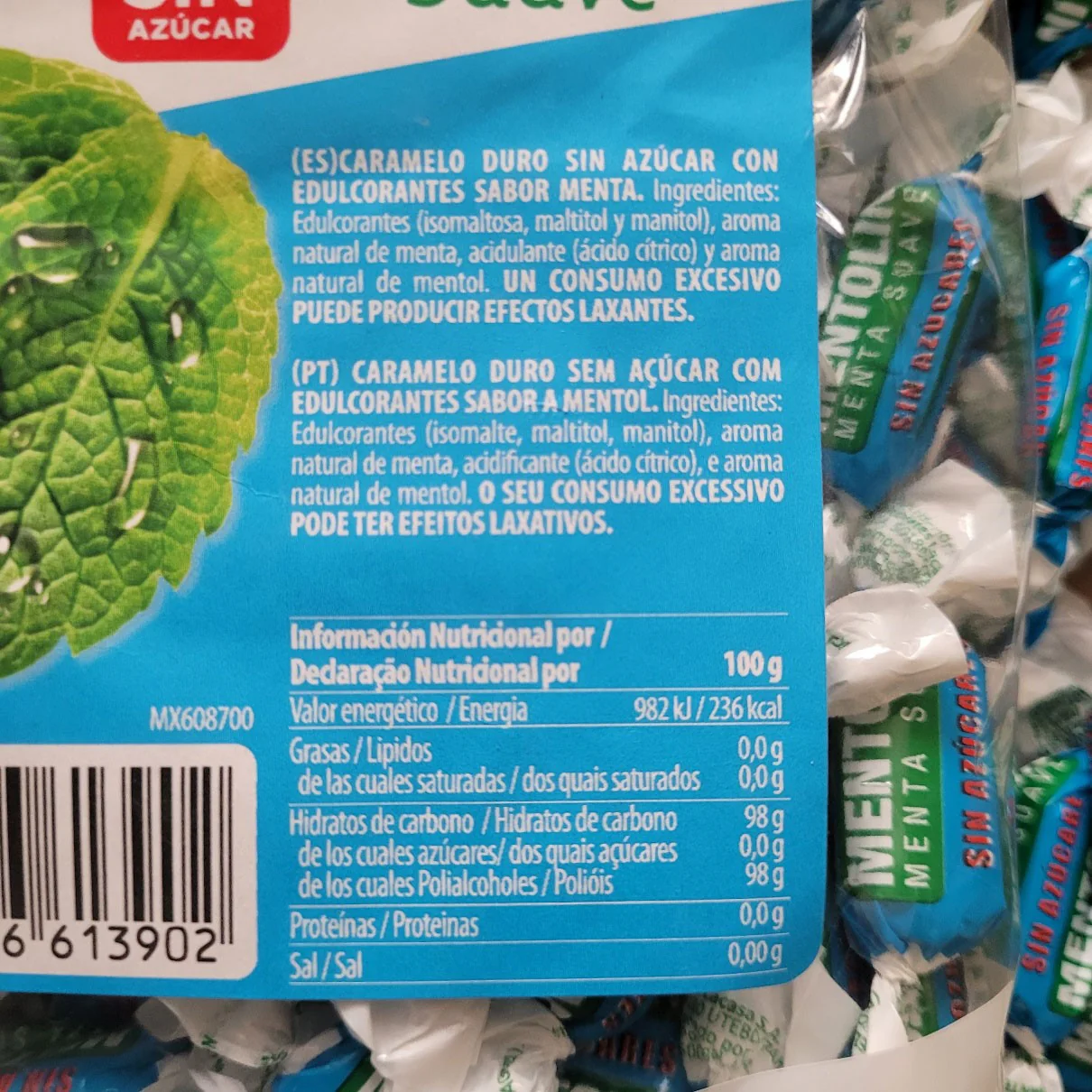 Mentolin Menta Sauve - delikatnie miętowo-mentolowe cukierki bez cukru na wagę - Image 2