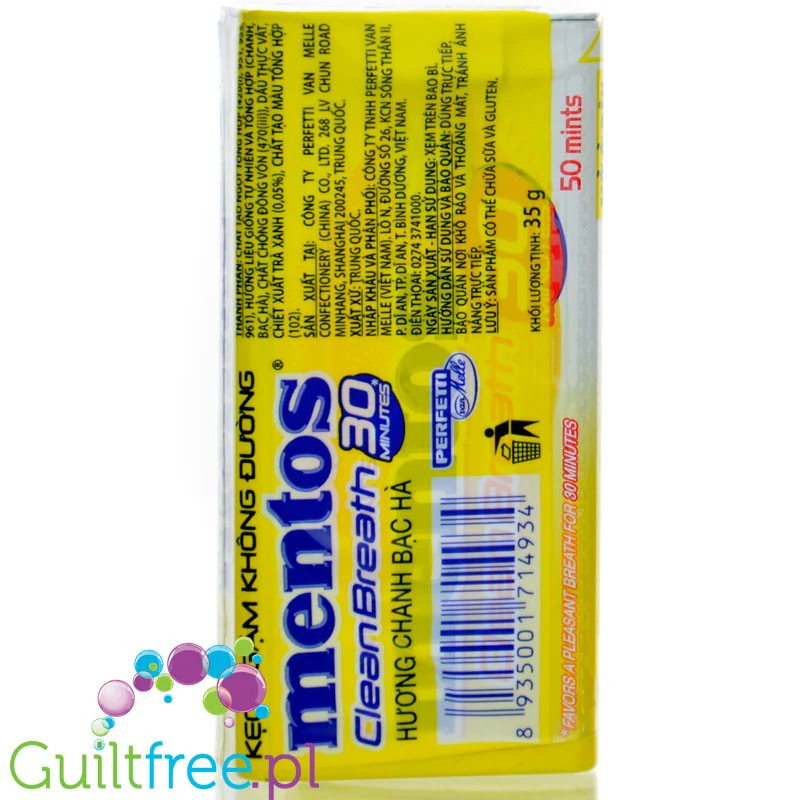 Mentos Clean Breath Lemon Mints - wietnamskie drażetki bez cukru o smaku cytrynowym - Image 2