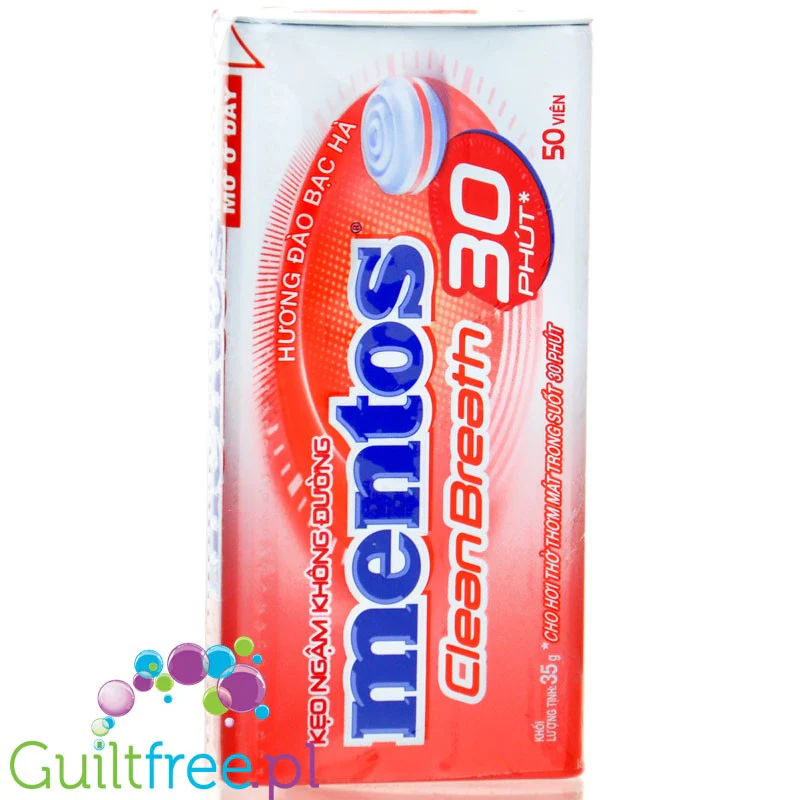 Mentos Clean Breath Peach Mints - wietnamskie drażetki bez cukru o smaku brzoskwiniowym