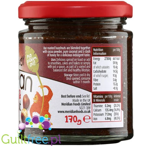 Meridian Cocoa & Hazelnut  - masło orzechowe z kakao, kokosem i miodem - Image 2