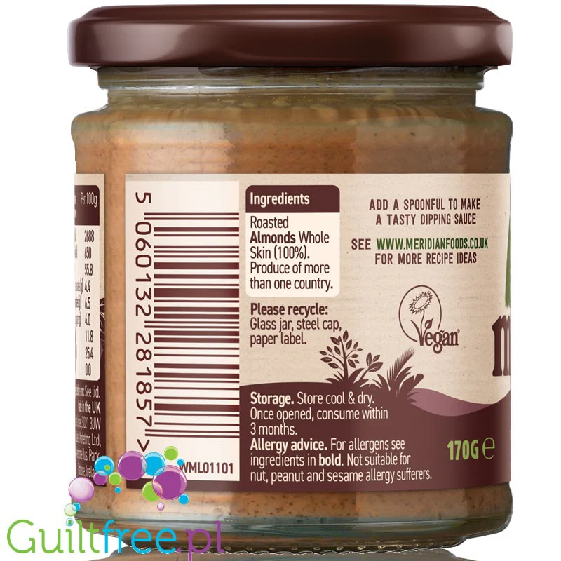 Meridian Almond Crunchy - czyste masło migdałowe 100% bez cukru i soli - Image 5