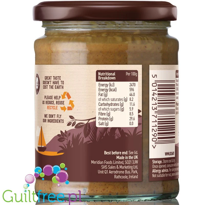 Meridian Peanut Crunchy - czyste masło orzechowe 100% bez cukru i soli - Image 4
