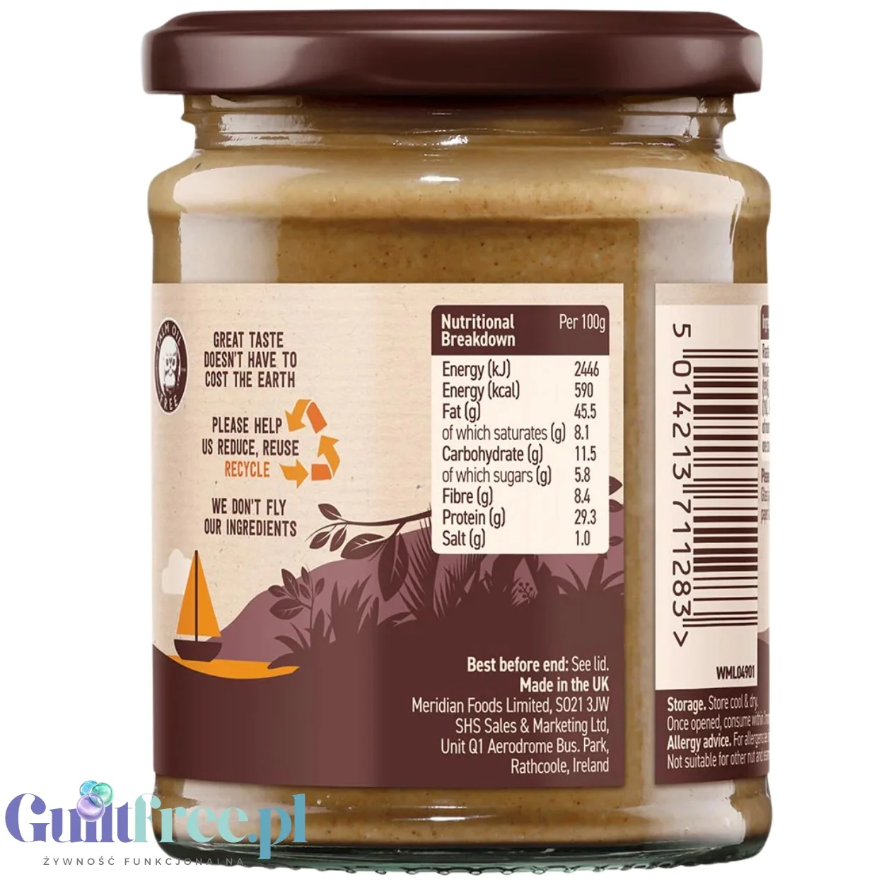 Meridian Peanut & Pinch of Salt Smooth - masło orzechowe z odrobiną soli - Image 2