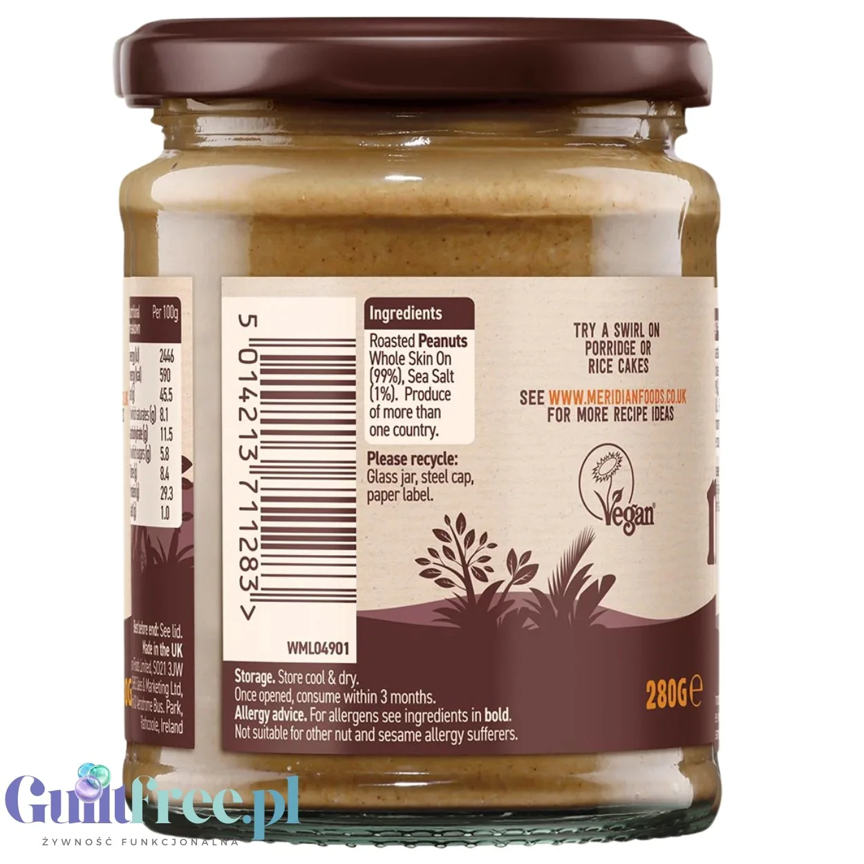 Meridian Peanut & Pinch of Salt Smooth - masło orzechowe z odrobiną soli - Image 3
