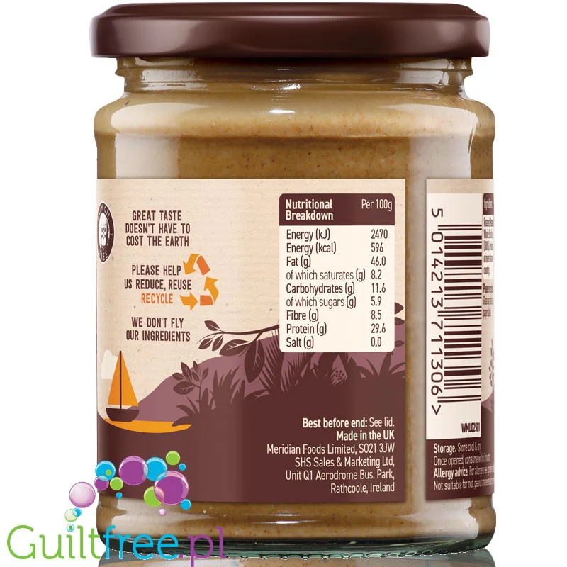 Meridian Peanut Smooth - czyste masło orzechowe 100%, gładkie, bez cukru i soli - Image 4