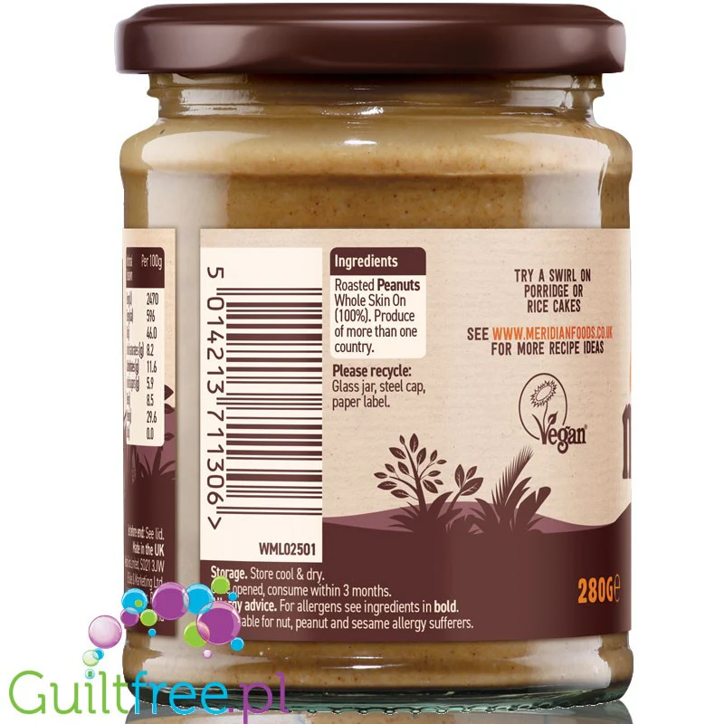 Meridian Peanut Smooth - czyste masło orzechowe 100%, gładkie, bez cukru i soli - Image 5