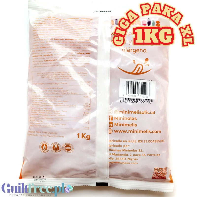 Minimelis Gummy Pearls Red GIGA PAKA 1KG - kwaśne czerwone kulki żelki bez cukru 40% mniej kalorii - Image 2