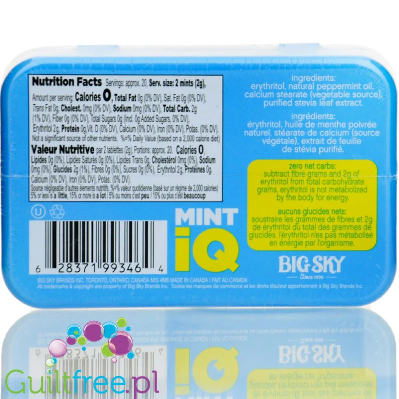Mint IQ Icy Peppermint Keto Mints - miętowe pudrowe pastylki bez cukru ze stewią i erytrolem - Image 2