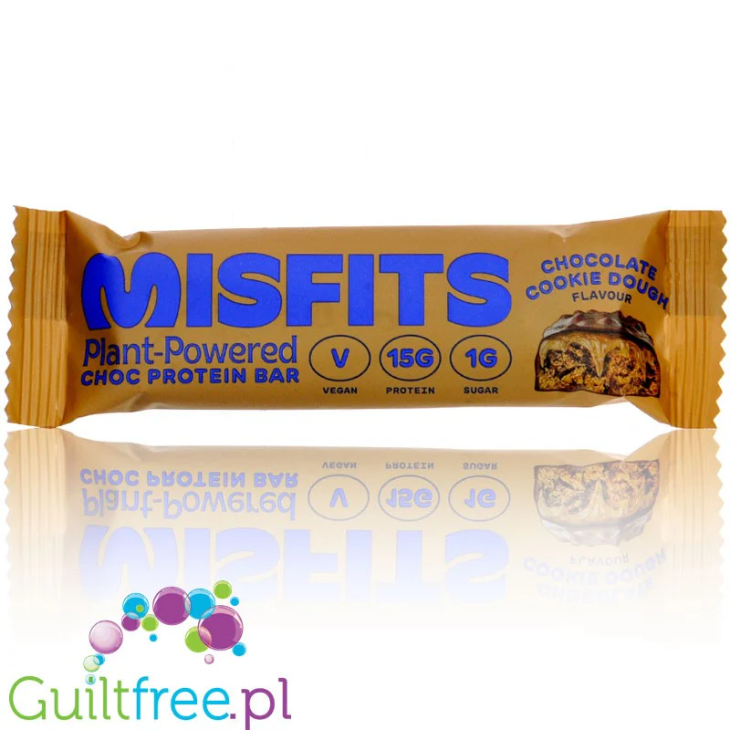 Misfits Plant Chocolate Cookie Dough Bar - wegański baton proteinowy ze stewią