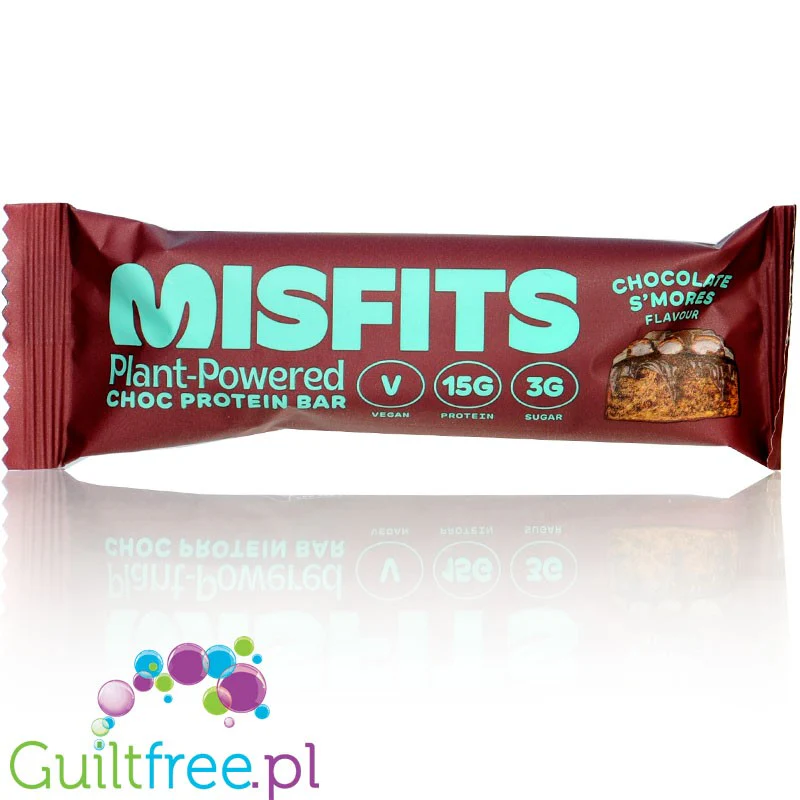 Misfits Plant Milk Chocolate & S'mores - wegański baton proteinowy ze stewią