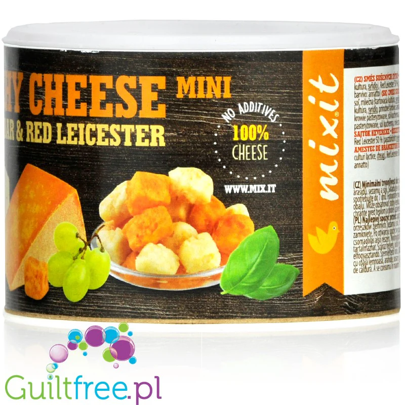 MixIt Crunchy Cheese White Cheddar & Red Leicester 70g - mieszanka chrupiących serów bez węglowodanów - Image 3