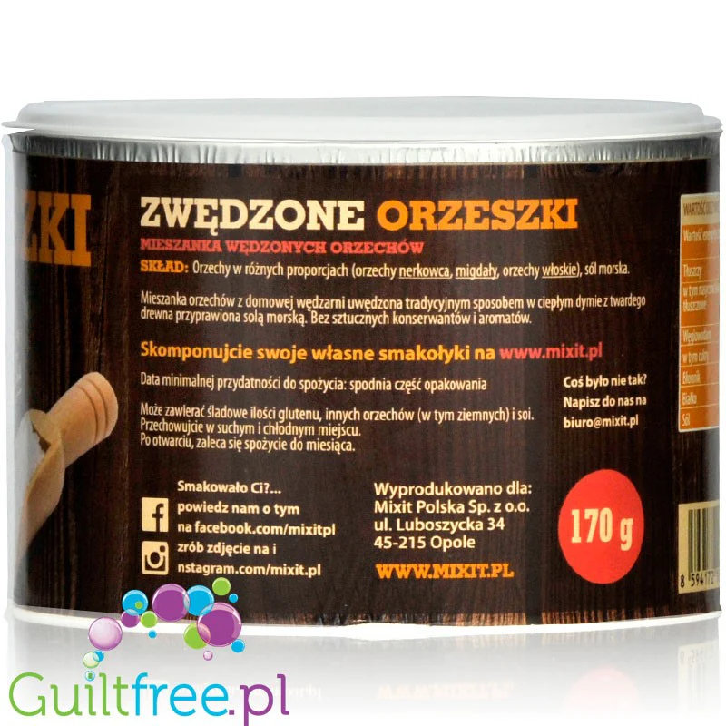 MixIt Smoked Mix - wędzone nerkowce, migdały i orzechy włoskie z różową solą - Image 2