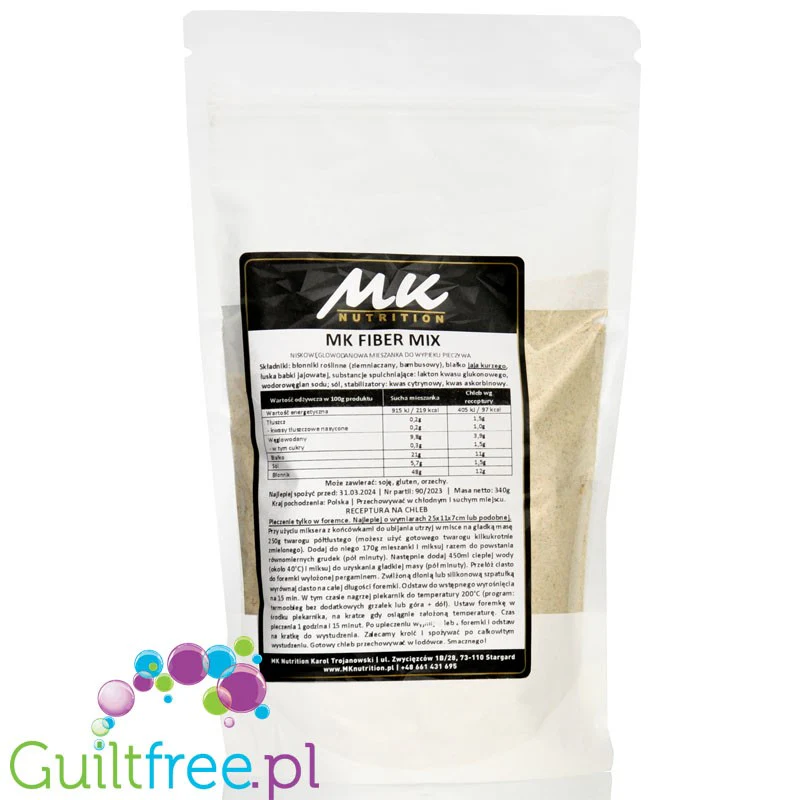 MK Nutrition MK Fiber MIX - mieszanka do wypieku KETO chleba błonnikowego 48% błonnika - Image 2