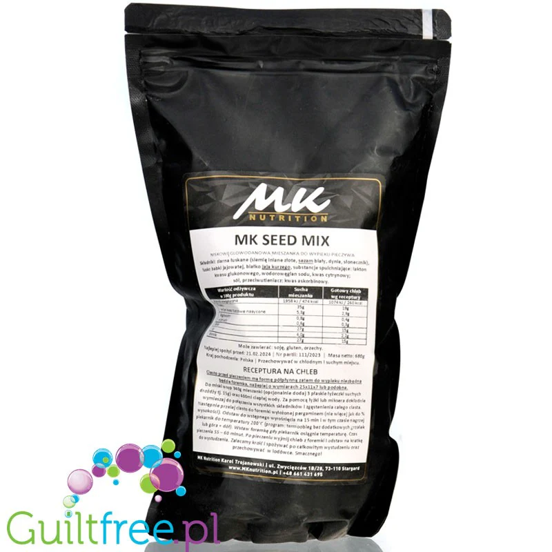 MK Nutrition MK Seed Mix - mieszanka do wypieku KETO chleba wieloziarnistego 1% węglowodanów - Image 2