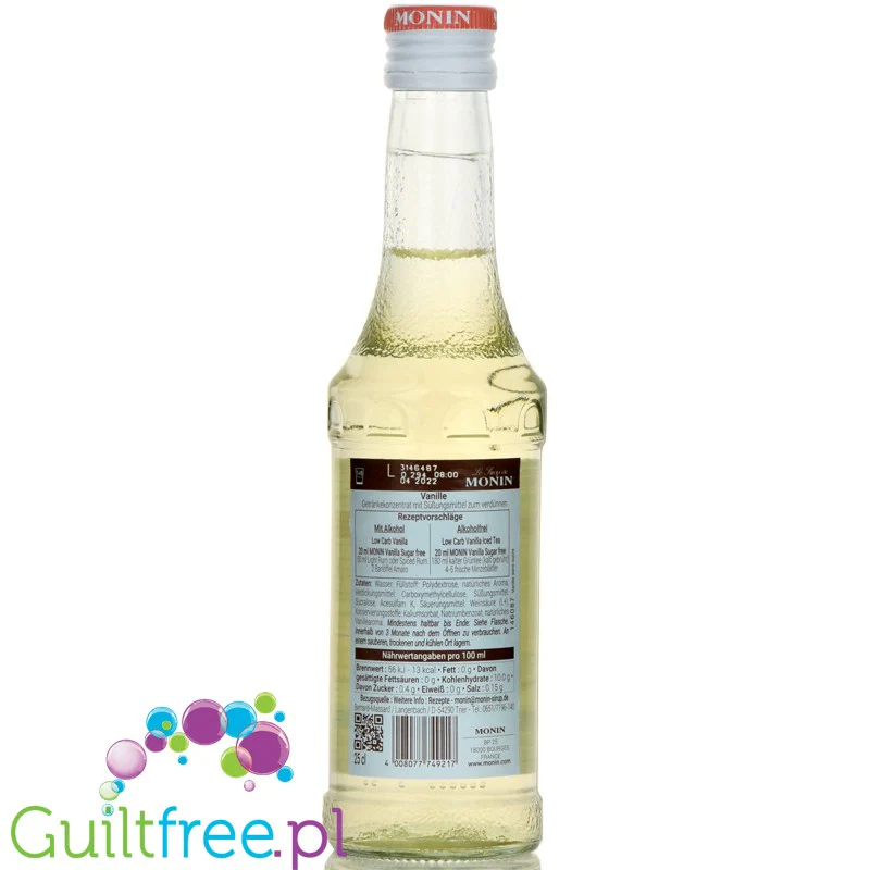 Monin Light Vanilla Syrup - syrop bez cukru o smaku waniliowym - Image 2