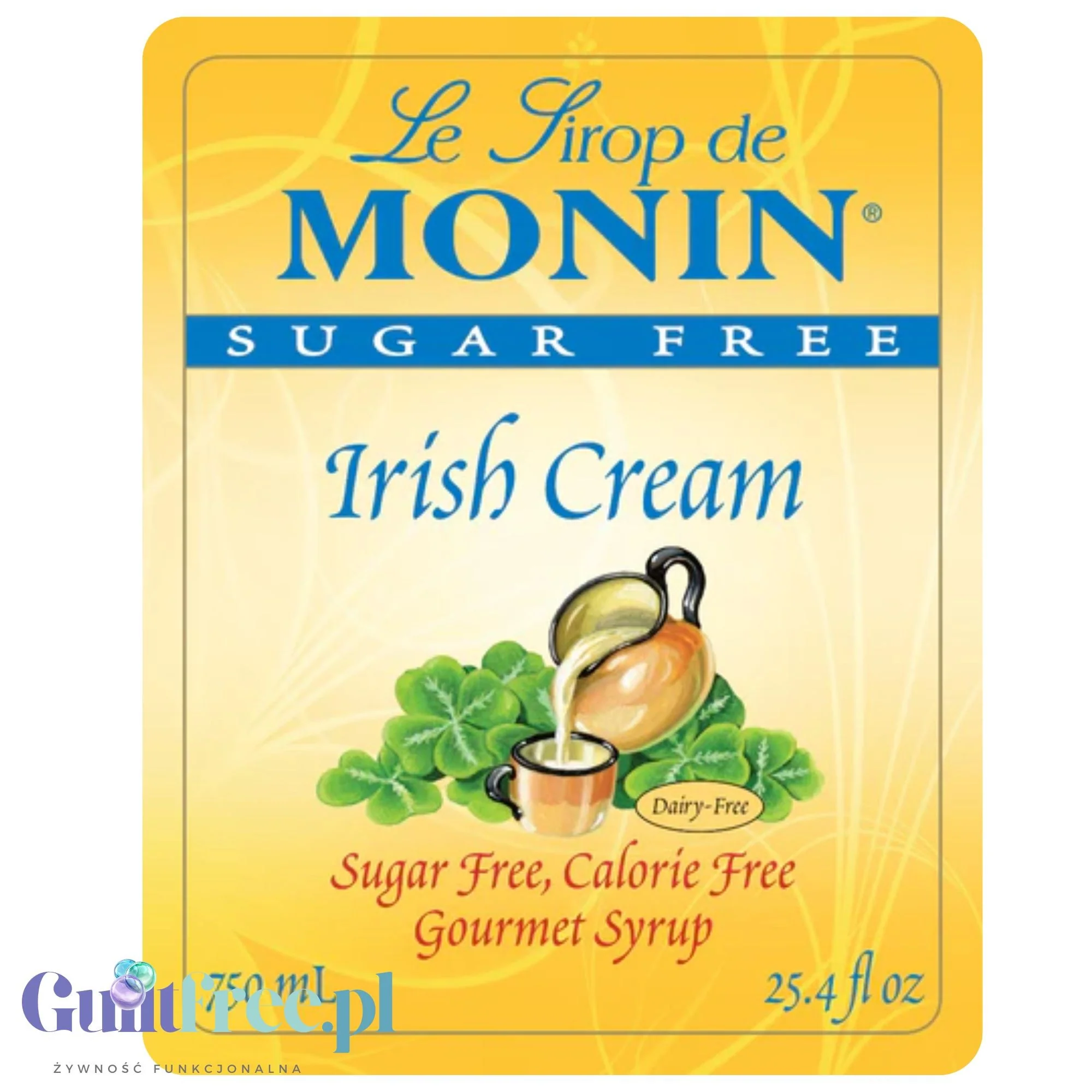 Monin Sugar Free Irish Cream Syrup, 0,75L USA - syrop bez cukru i kalorii do kawy, smak malina - Image 3