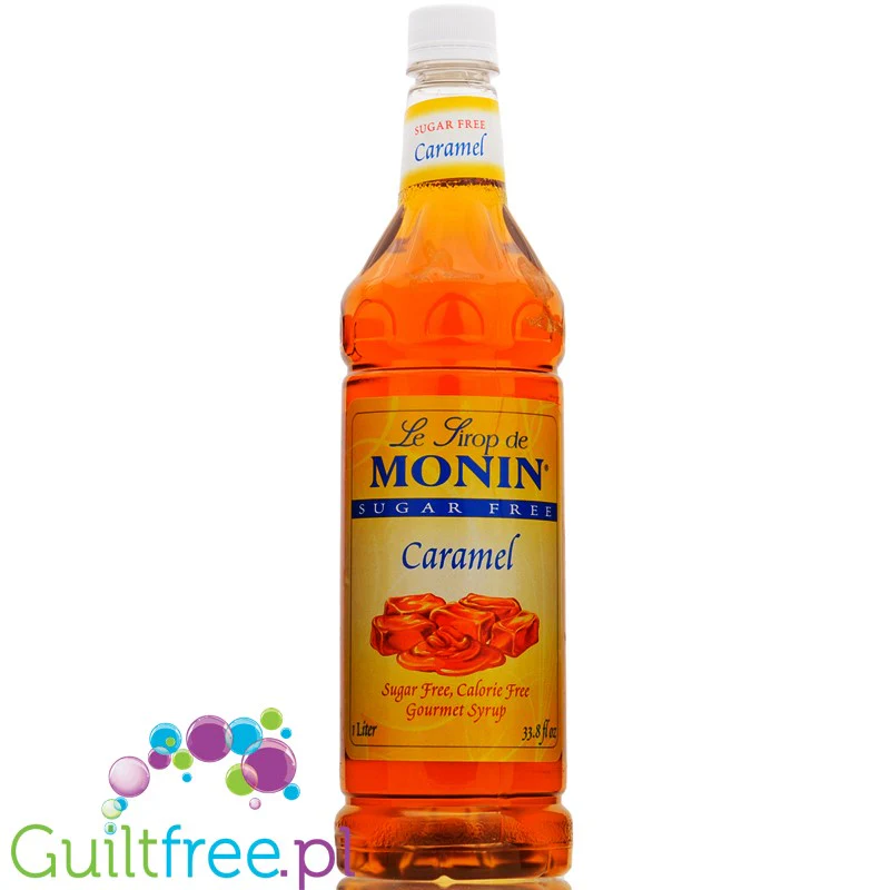 Monin Sugar Free Syrup Caramel 1L USA - syrop bez cukru do kawy, smak Karmel