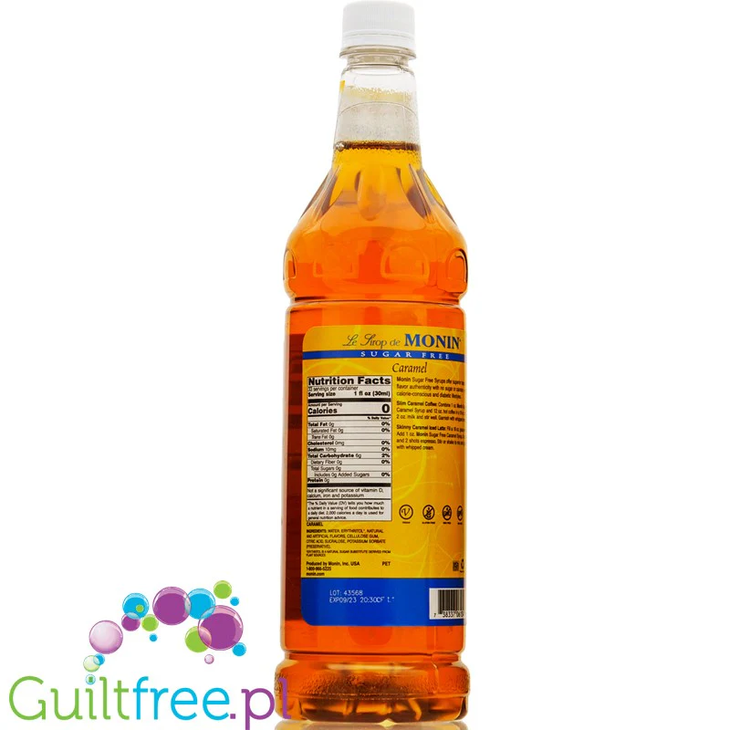 Monin Sugar Free Syrup Caramel 1L USA - syrop bez cukru do kawy, smak Karmel - Image 3
