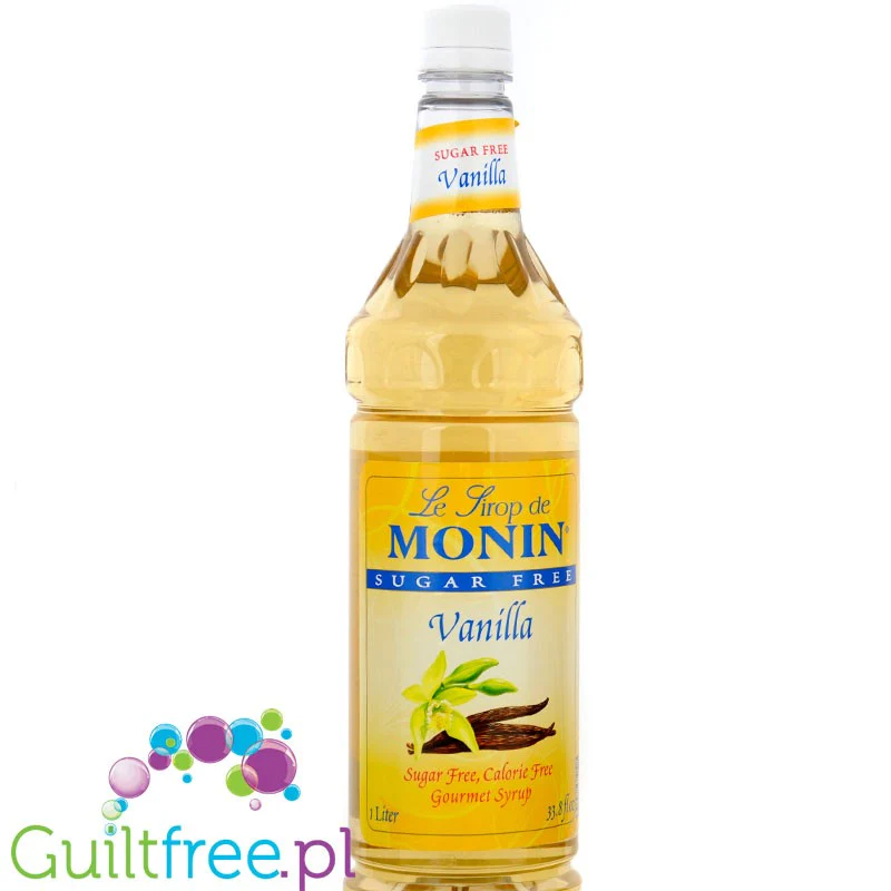 Monin Sugar Free Vanilla Syrup, 1L USA - syrop bez cukru i kalorii do kawy, smak waniliowy