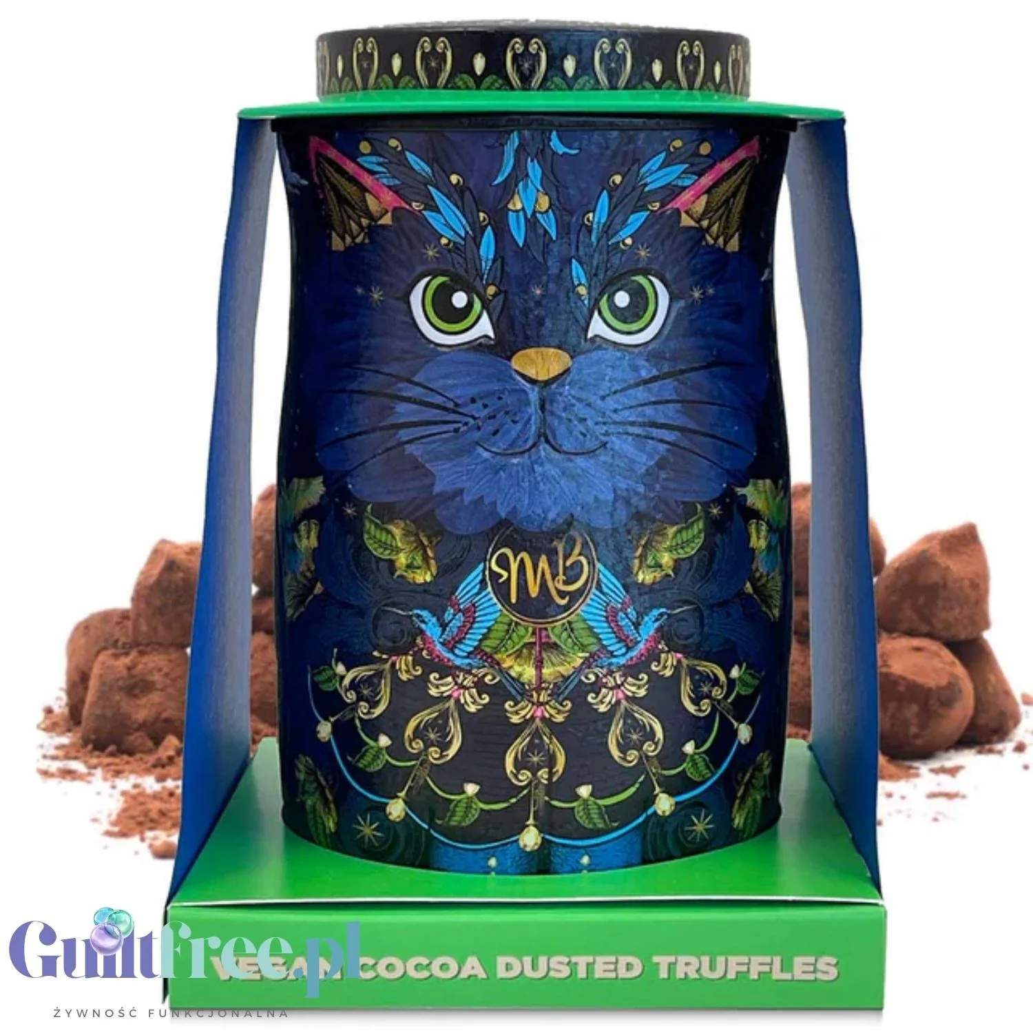 Monty Bojangles Cocoa Nib Nights Truffles VEGAN (CHET MEAL) obłędne luksusowe praliny w zjawiskowej kociej puszce - Image 7
