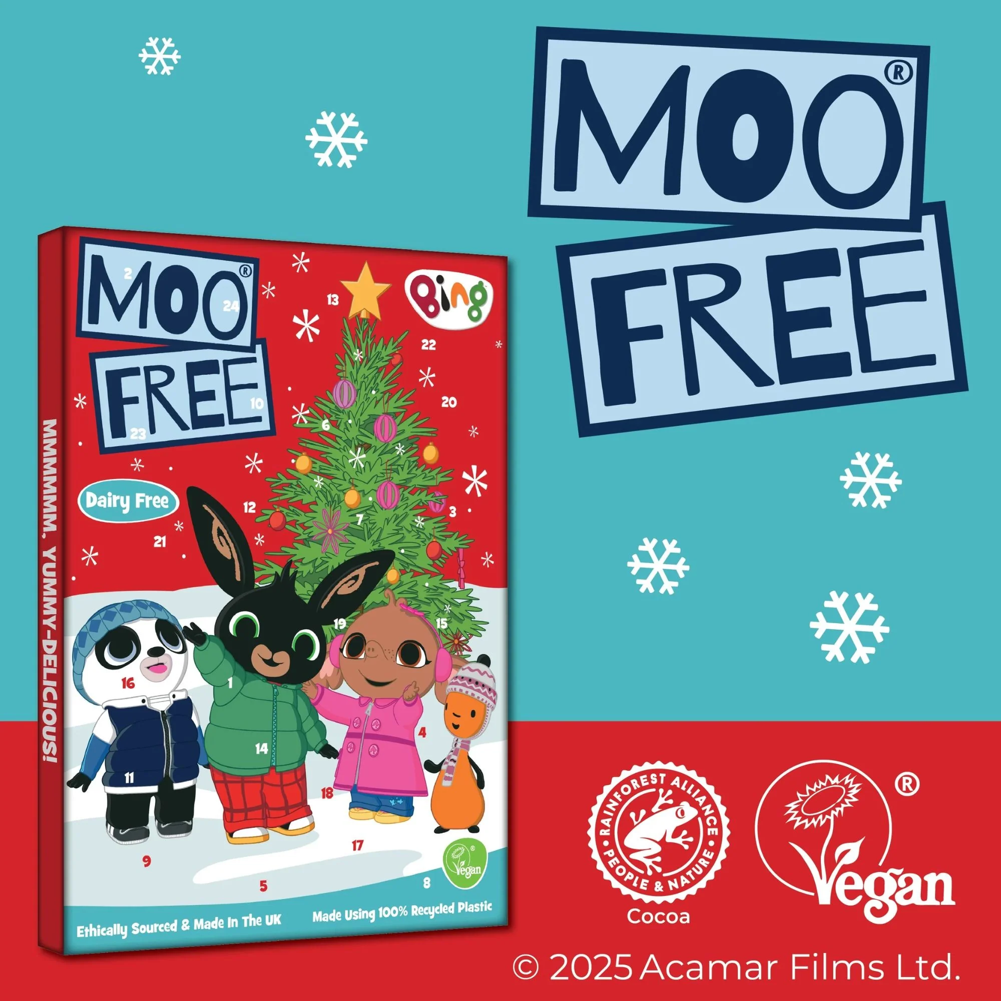 Moo Free Bing Choccy Advent - kalendarz świąteczny Bing Bunny, wegański, bezglutenowy z 'mlecznej' czekolady - Image 3