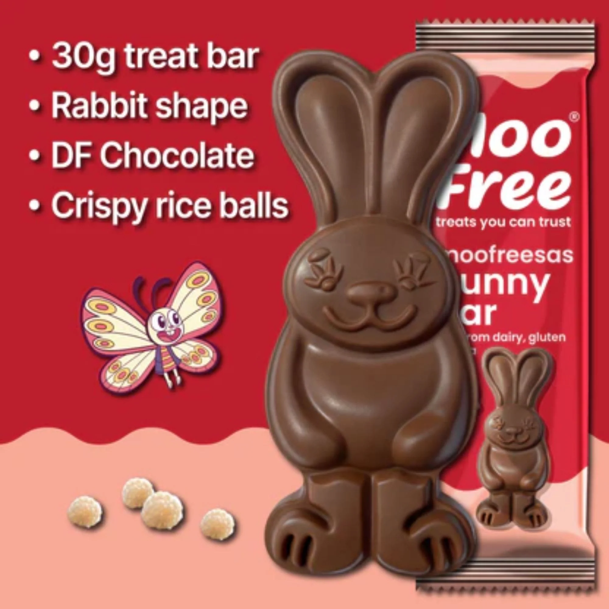 Moo Free Bunny Bar - zajączek z wegańskiej czekolady, bez mleka, soi i glutenu WIELKANOC VEGAN - Image 3