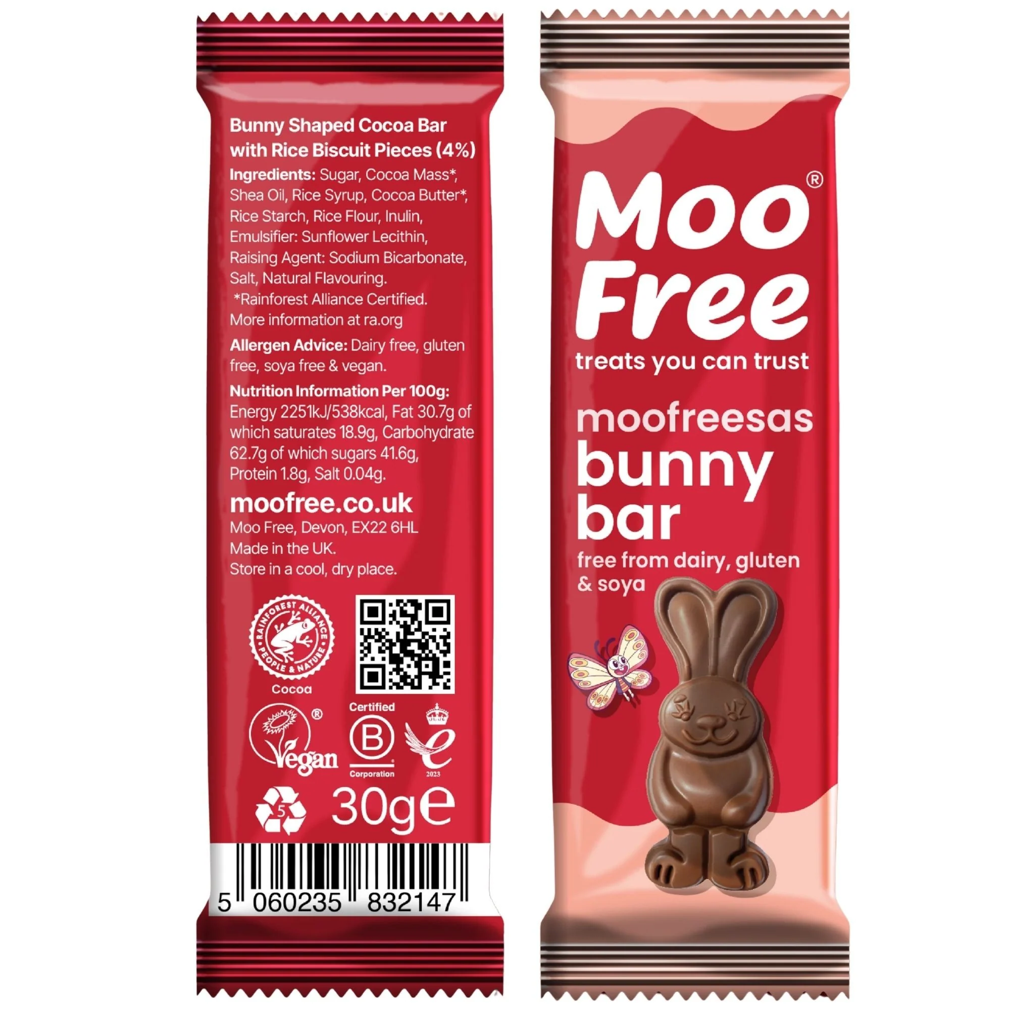 Moo Free Bunny Bar - zajączek z wegańskiej czekolady, bez mleka, soi i glutenu WIELKANOC VEGAN - Image 4