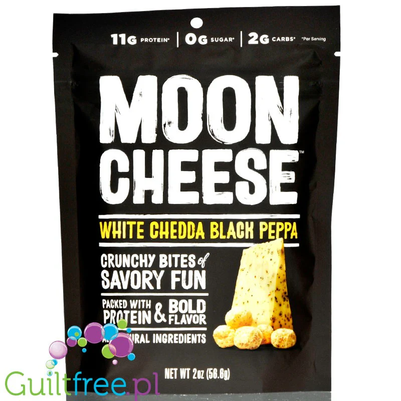 Moon Cheese Chedda Black Pepper - keto chrupaki cheddarowe z pieprzem