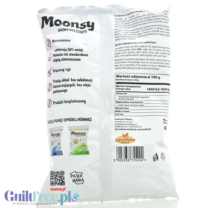 Moonsy Brown Rice Solone - cieniutkie chipsy z brązowego ryżu 50% mniej tłuszczu - Image 2