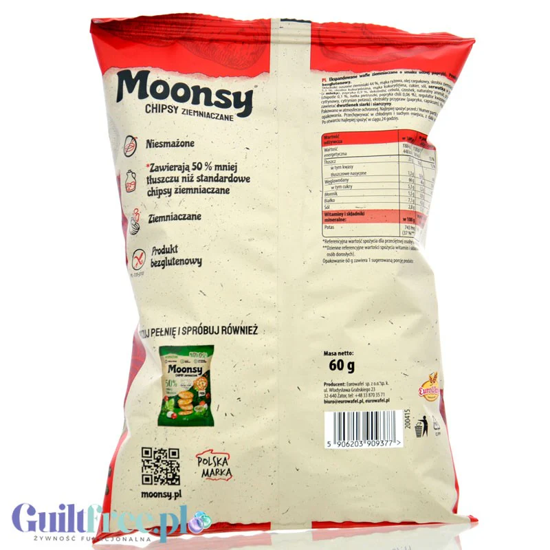 Moonsy Chipsy Ziemniaczane Ostra Papryka Asian Style - 50% mniej tłuszczu, niesmażone - Image 2