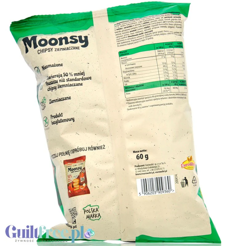 Moonsy Chipsy Ziemniaczane Pizza Italian Style - 50% mniej tłuszczu, niesmażone - Image 2